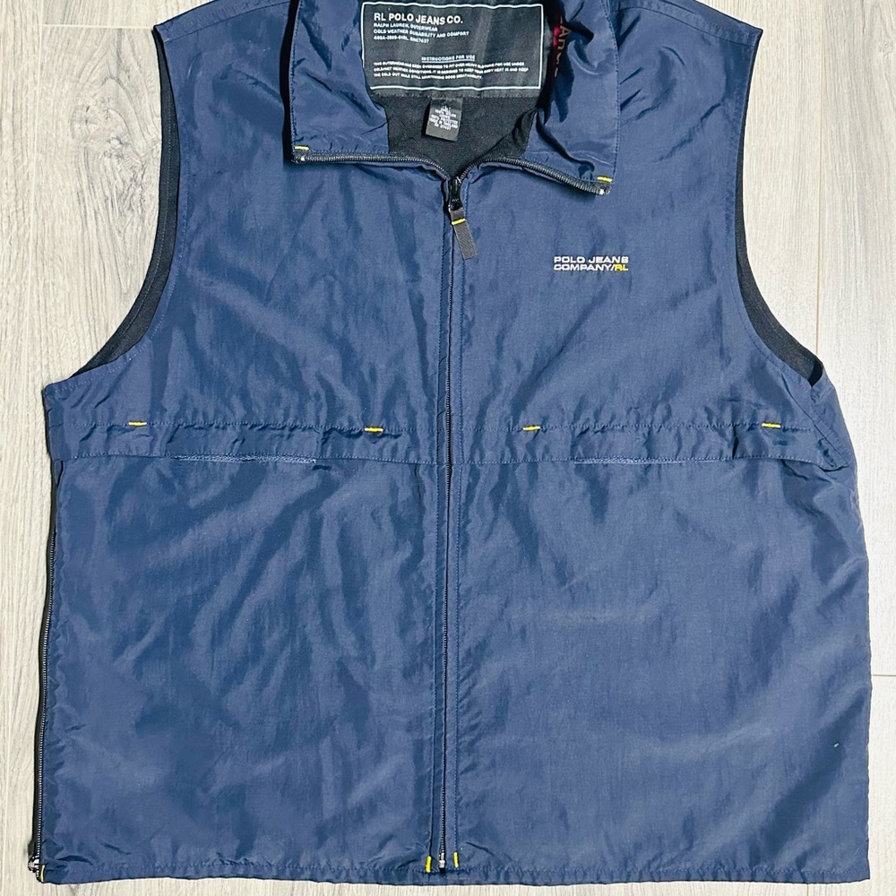 Ralph Lauren Outerwear Mens Body Warmer Hooded Vest Navy  Large RL Polo Jeans Co